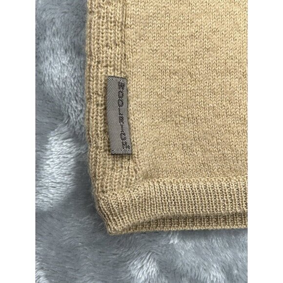 Woolrich Sweater Vest Womens Large Wool Camel Tan Full Zip Mock Neck Classic L - Picture 8 of 10